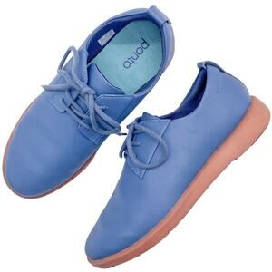 Ponto The Pacific Women's Slate Blue Oxford Sneakers Recycled Leather Size 7.5